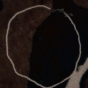 white beaded necklace